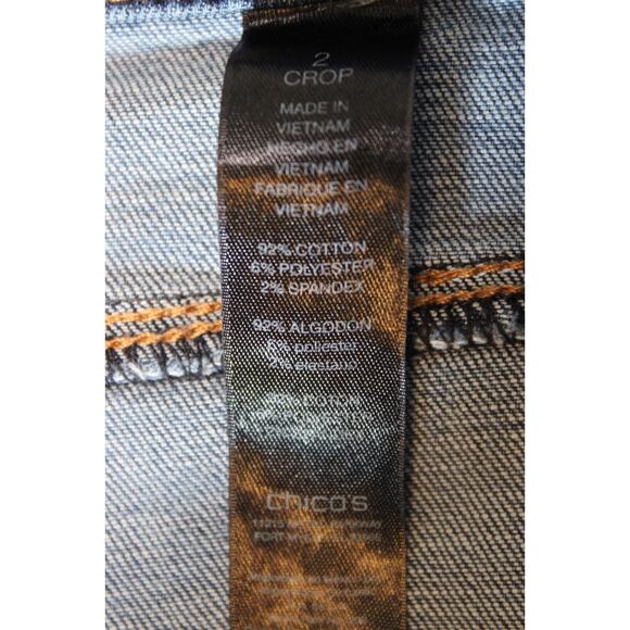 Chicos So Slimming Girlfriend Crop Jeans Chicos Sz Blue Jeans, nice - Picture 10 of 14